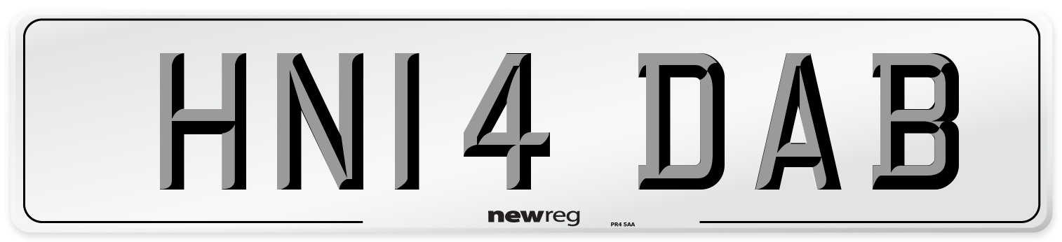HN14 DAB Number Plate from New Reg